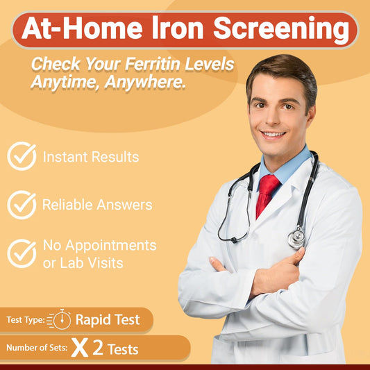 Two-pack iron deficiency test kit packaging