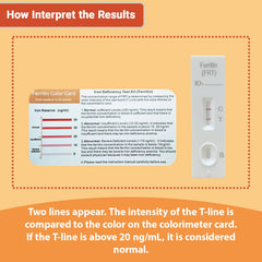 Result area showing quick at-home iron test results