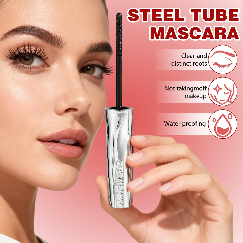 Two-pack Iron Wand Mascara demonstrates 3D curling effect on lashes