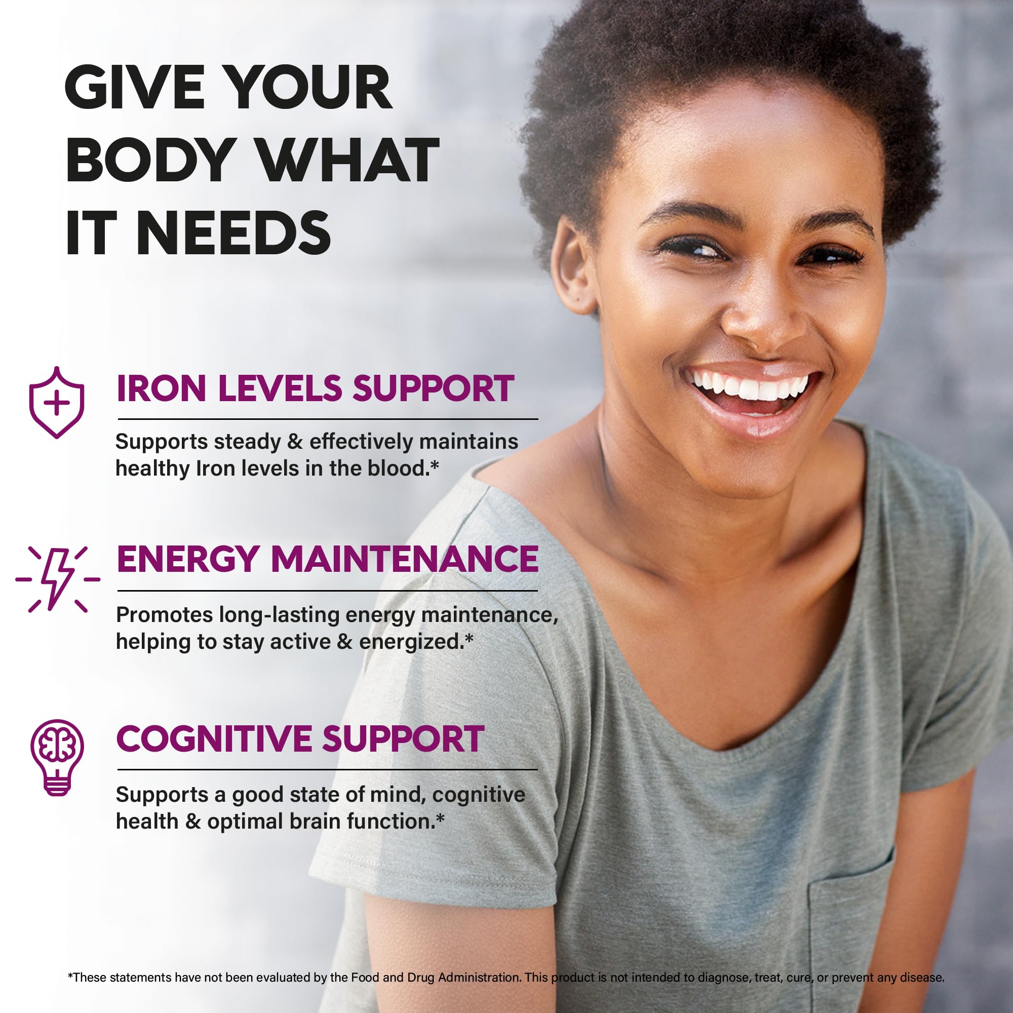 Graphic showing 7-in-1 complex vitamins C, B12, and D3