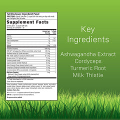 Close-up of product label highlighting KSM-66 Ashwagandha