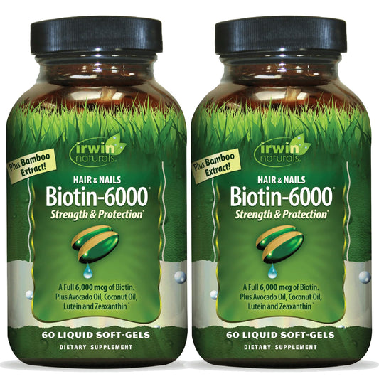 Irwin Naturals Biotin-6000-60 Liquid Soft-Gels Pack of 2 hero image