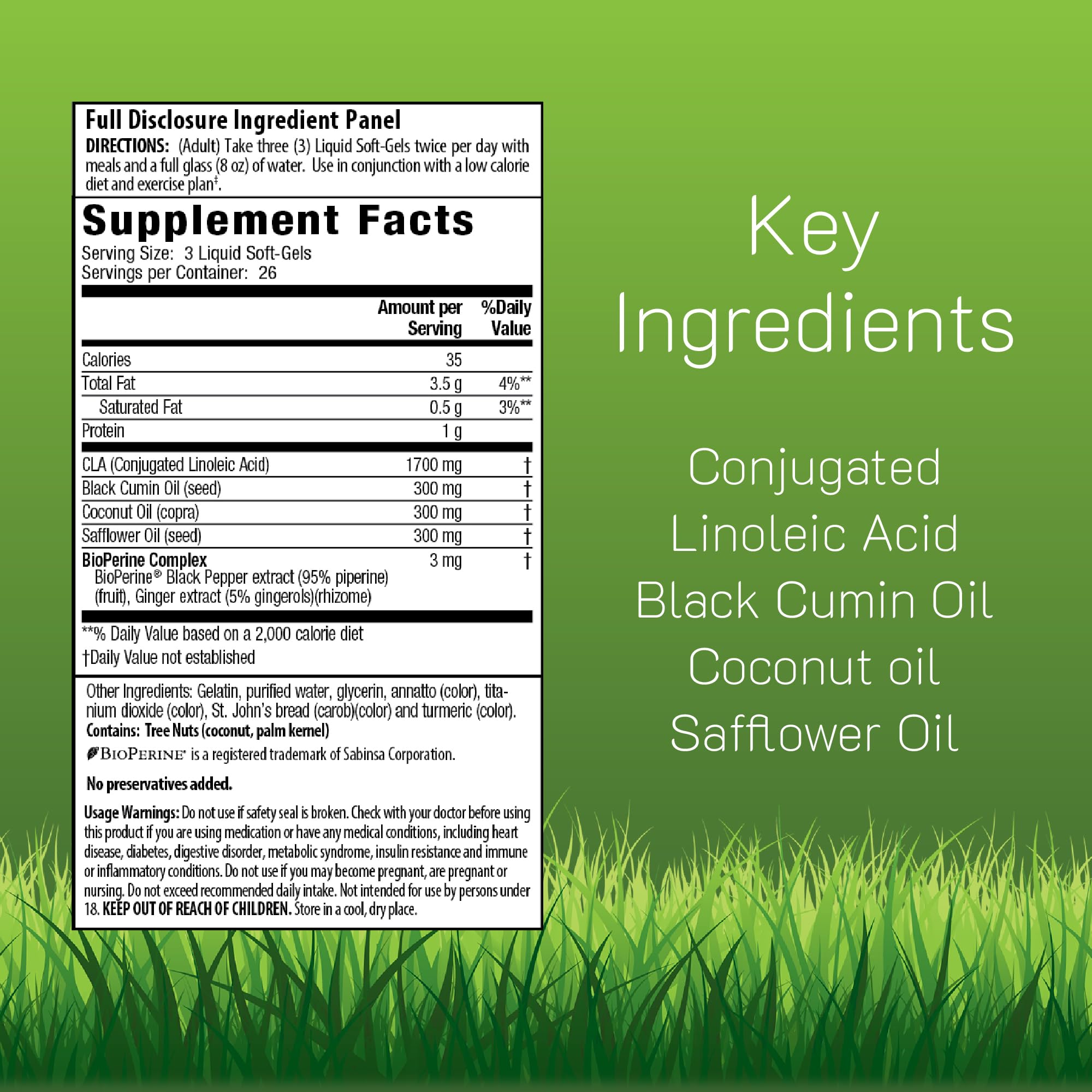 Front view of Irwin Naturals CLA Lean Fat Reduction bottle