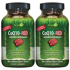 Front view of Irwin Naturals CoQ10-RED 60 liquid soft-gels bottle (pack of 2)