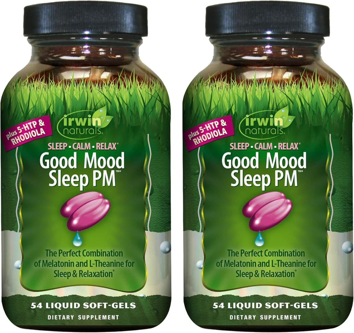Front view of Irwin Naturals Good Mood Sleep PM bottle pack of 2