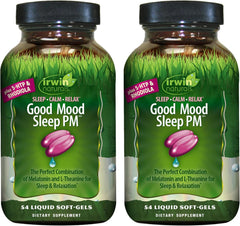 Front view of Irwin Naturals Good Mood Sleep PM bottle pack of 2