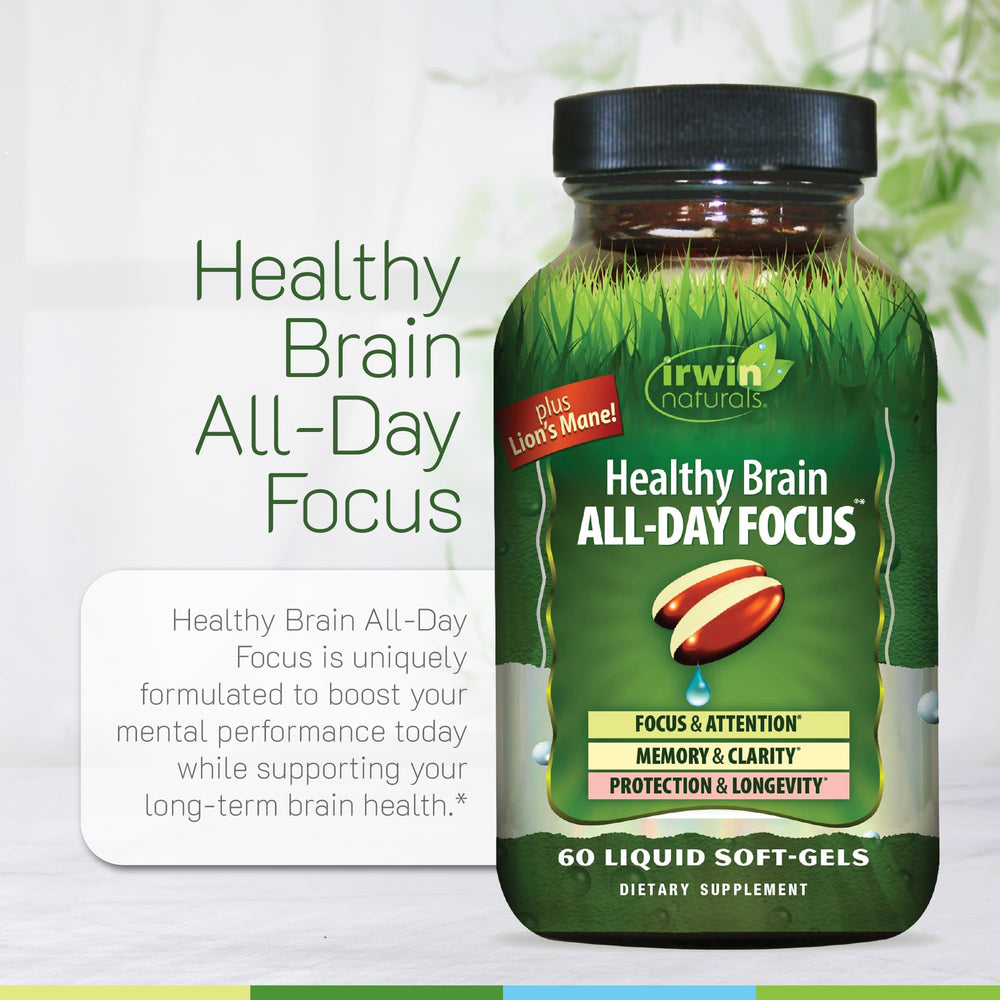 Illustration of brain-healthy ingredients such as blueberries and herbs