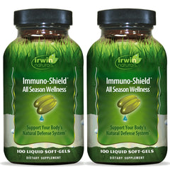 Irwin Naturals Immuno-Shield bottle for all-season immune support.