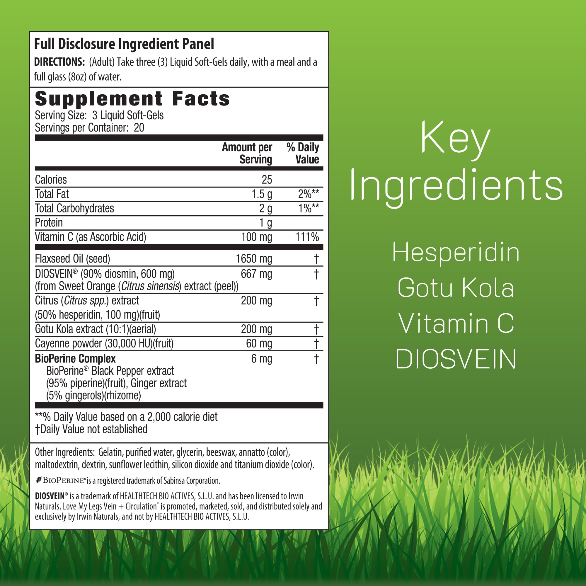 Product label showing two 60-softgels bottles
