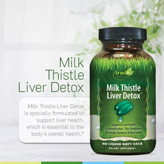 Two Irwin Naturals Milk Thistle Liver Detox bottles in package for two-bottle supply