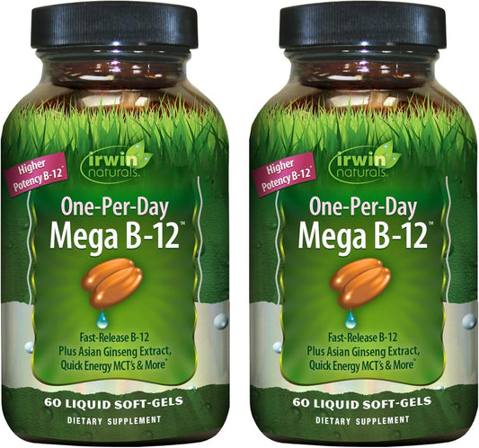 Irwin Naturals One-Per-Day Mega B-12 bottle front view