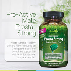 Irwin Naturals Prosta-Strong serving suggestion with water demonstrates easy intake