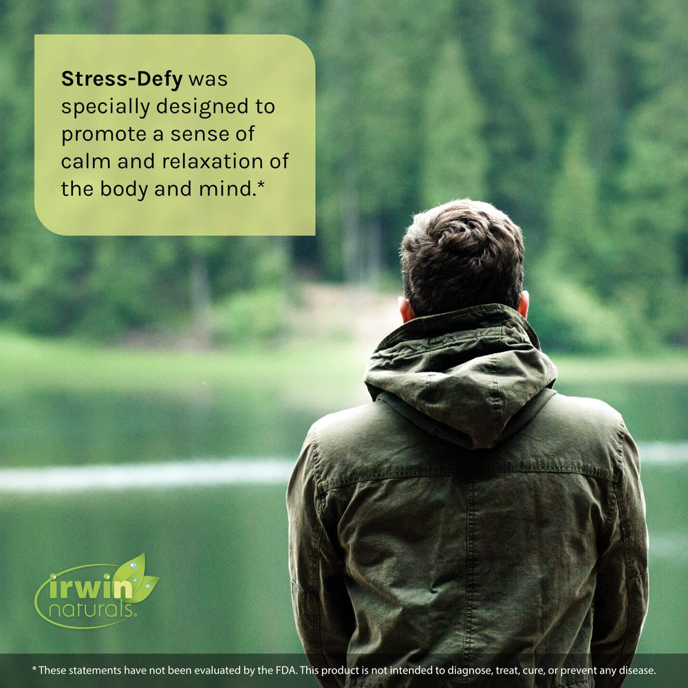 Ingredients overview for Stress-Defy including Rhodiola, L-Theanine, Skullcap and Ginkgo