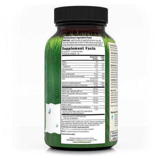 Close-up of Irwin Naturals V02 Max packaging