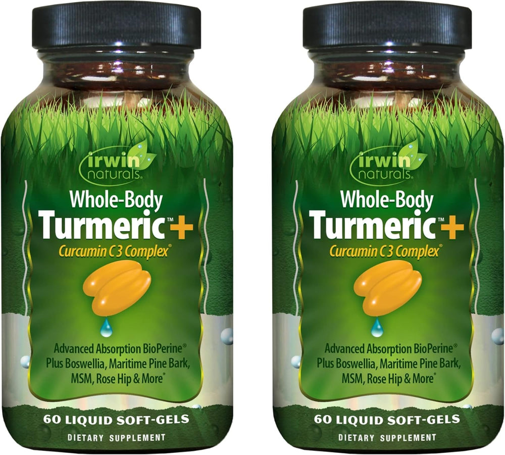 Irwin Naturals Whole Body Turmeric + Curcumin C3 Complex bottle label