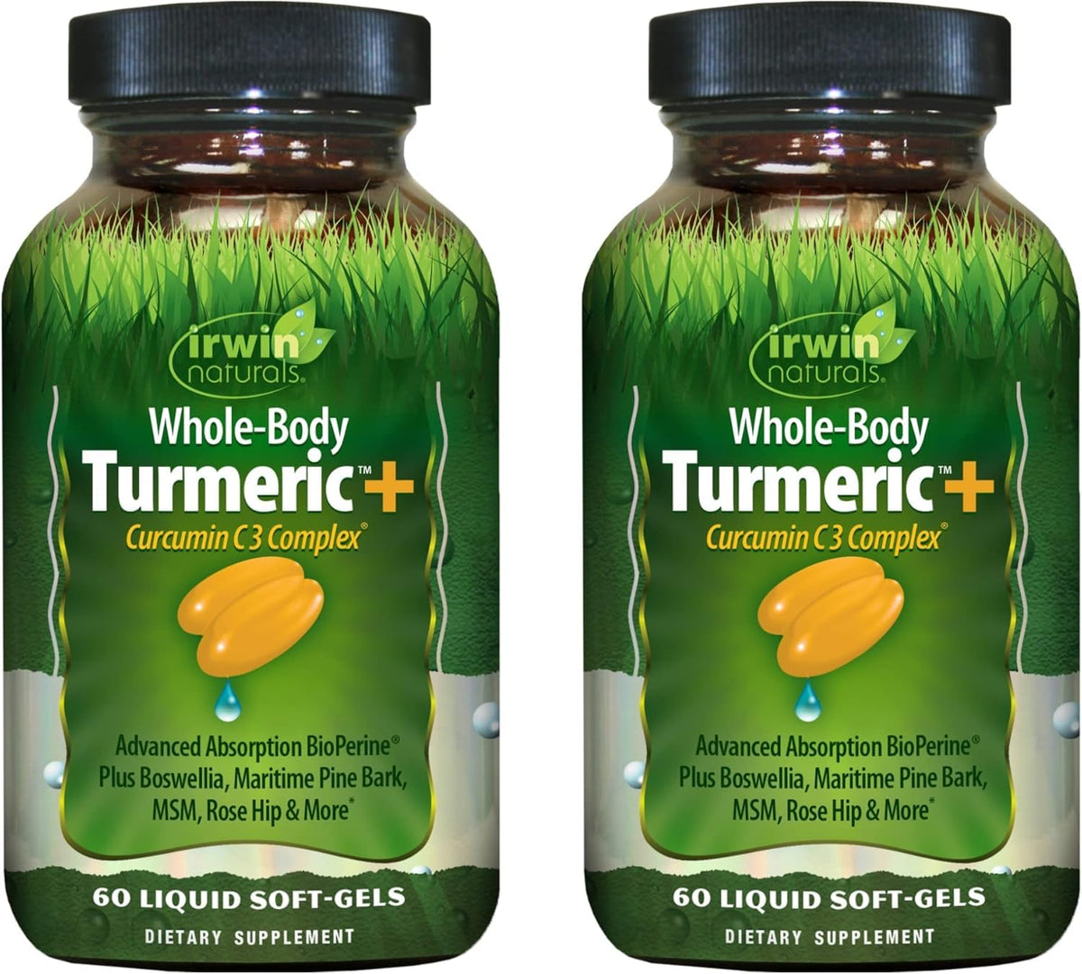 Irwin Naturals Whole Body Turmeric + Curcumin C3 Complex bottle label