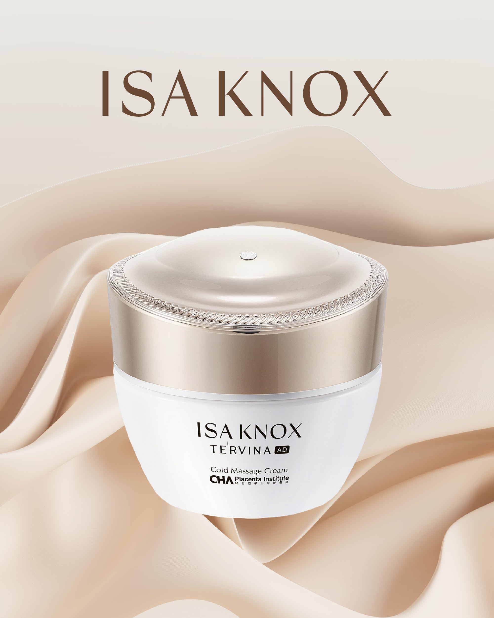 Lifestyle shot showing a skincare routine with ISA KNOX Tervina