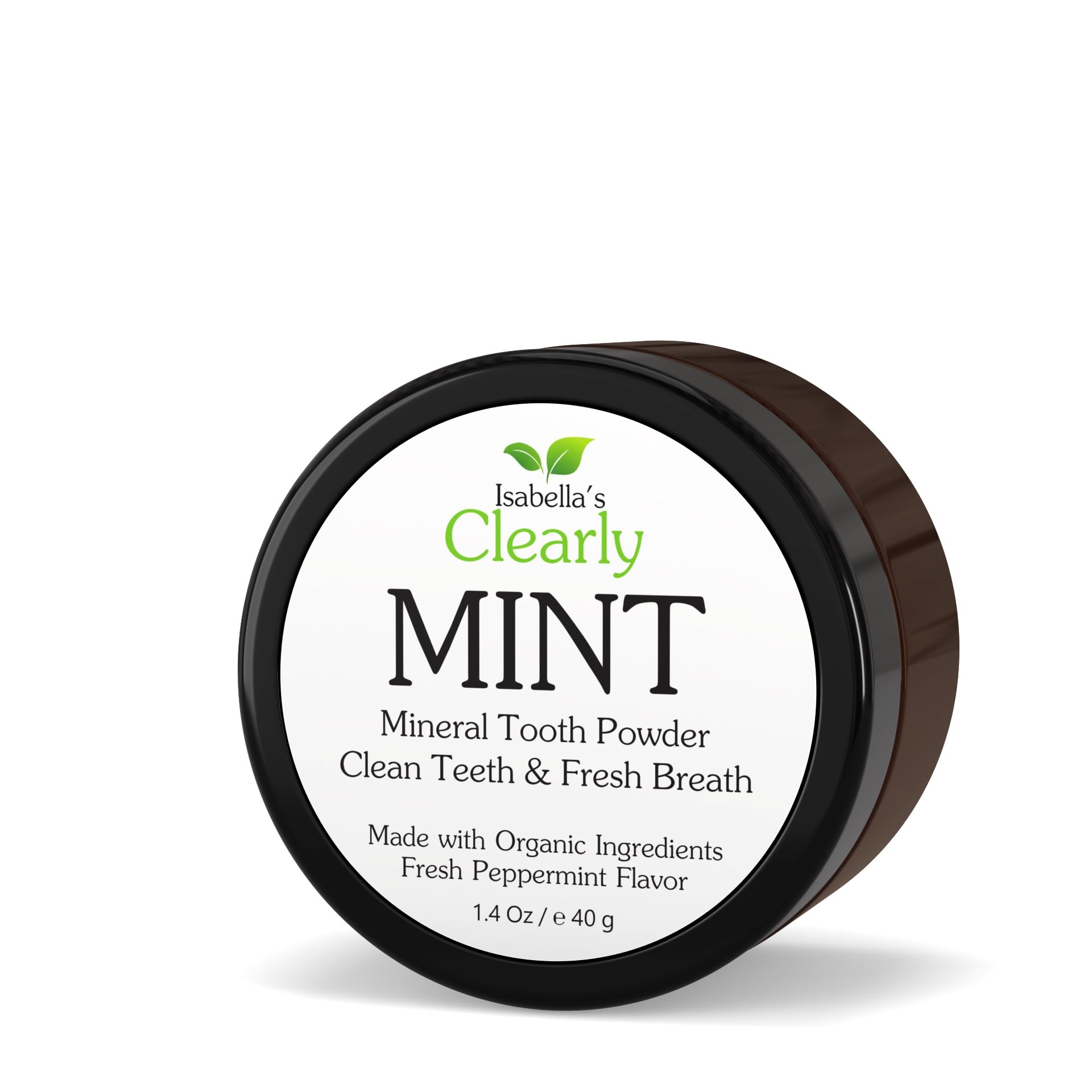 Isabella’s Mint Remineralizing Tooth Powder bottle and packaging