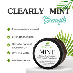 Close-up of mint tooth powder texture