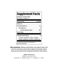 Isagenix AMPED BCAA Plus Raspberry Lemonade powder in scoop