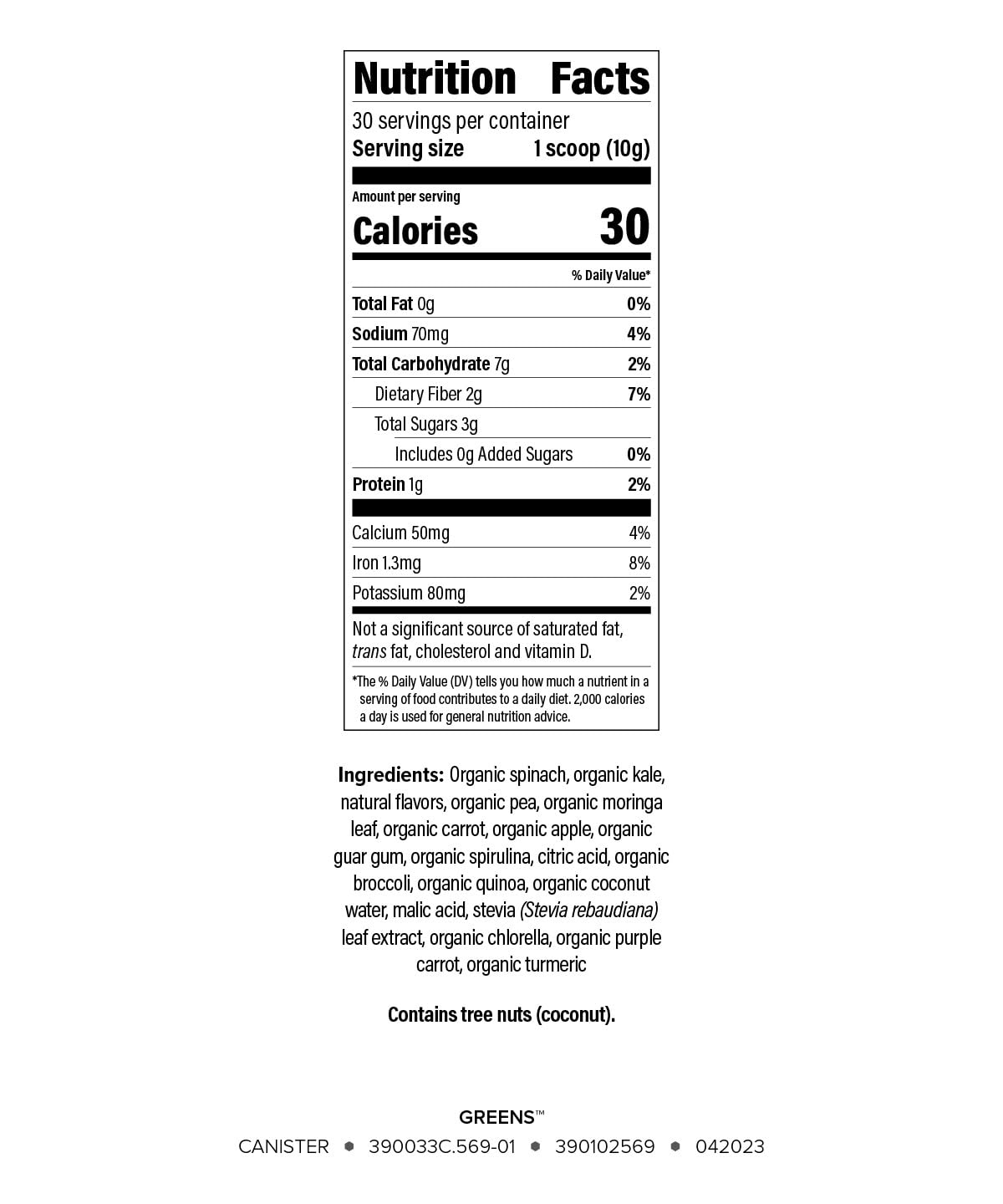 Close-up of Isagenix Moringa Greens ingredients