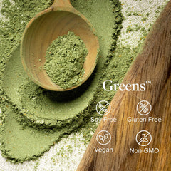 Preparing Isagenix Moringa Greens in a glass