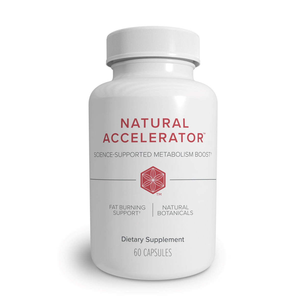 Isagenix Natural Accelerator bottle highlighting cayenne for thermogenesis