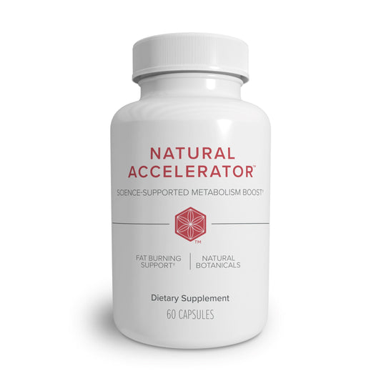 Isagenix Natural Accelerator bottle highlighting cayenne for thermogenesis