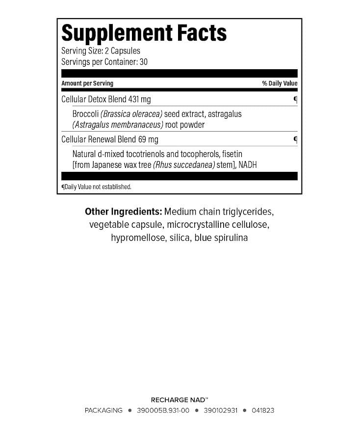 Capsules for Isagenix Recharge NAD close-up