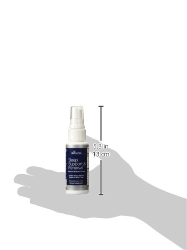 Sleep Support & Renewal Spray shown on a nightstand with soft lighting