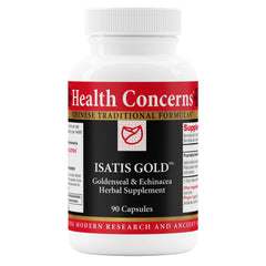 Health Concerns Isatis Gold bottle and label with 90 capsules