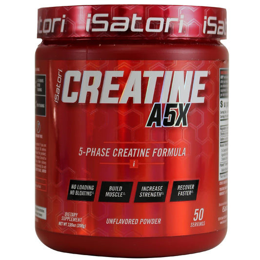 Front view of iSatori Creatine A5X container