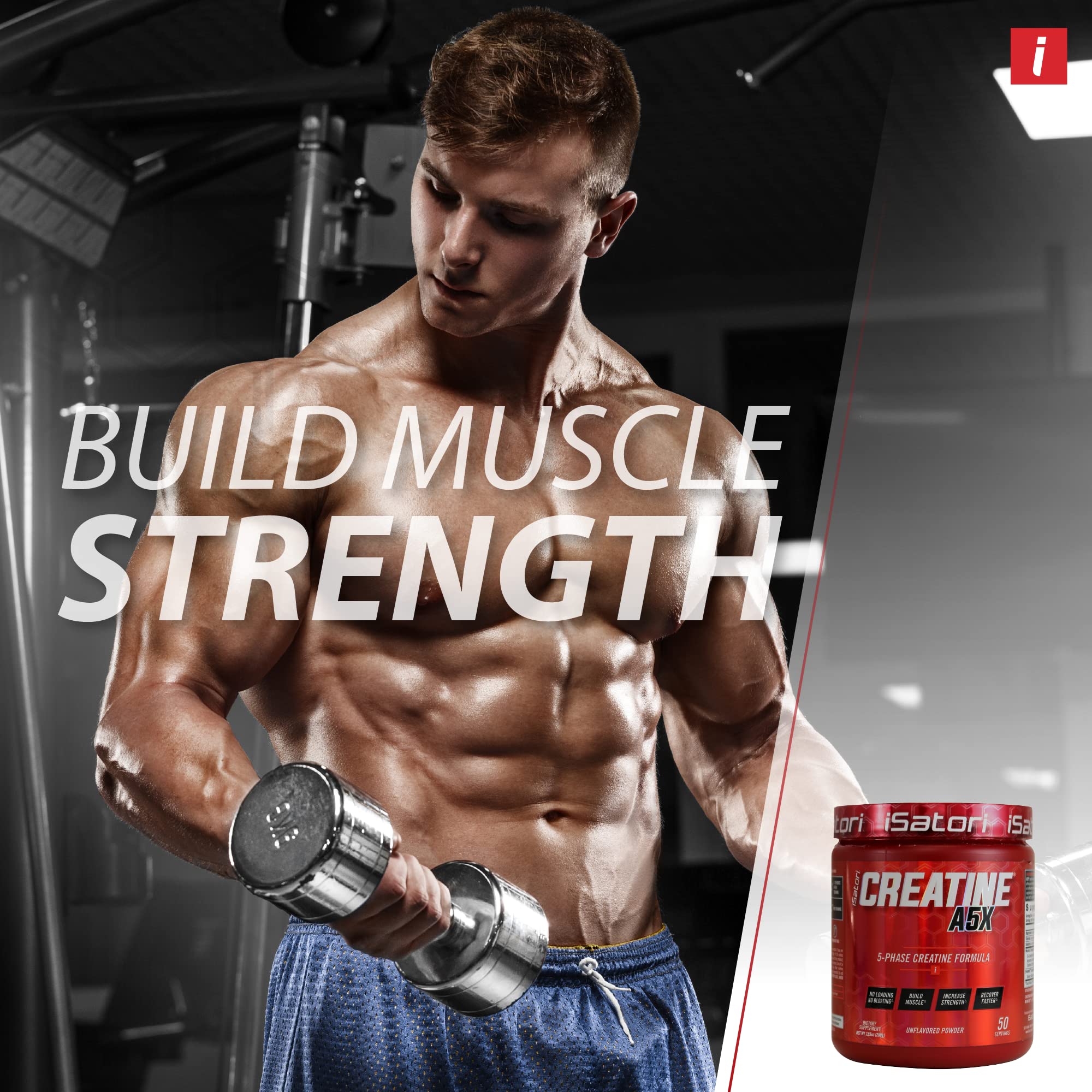 Scoop with unflavored Creatine A5X powder