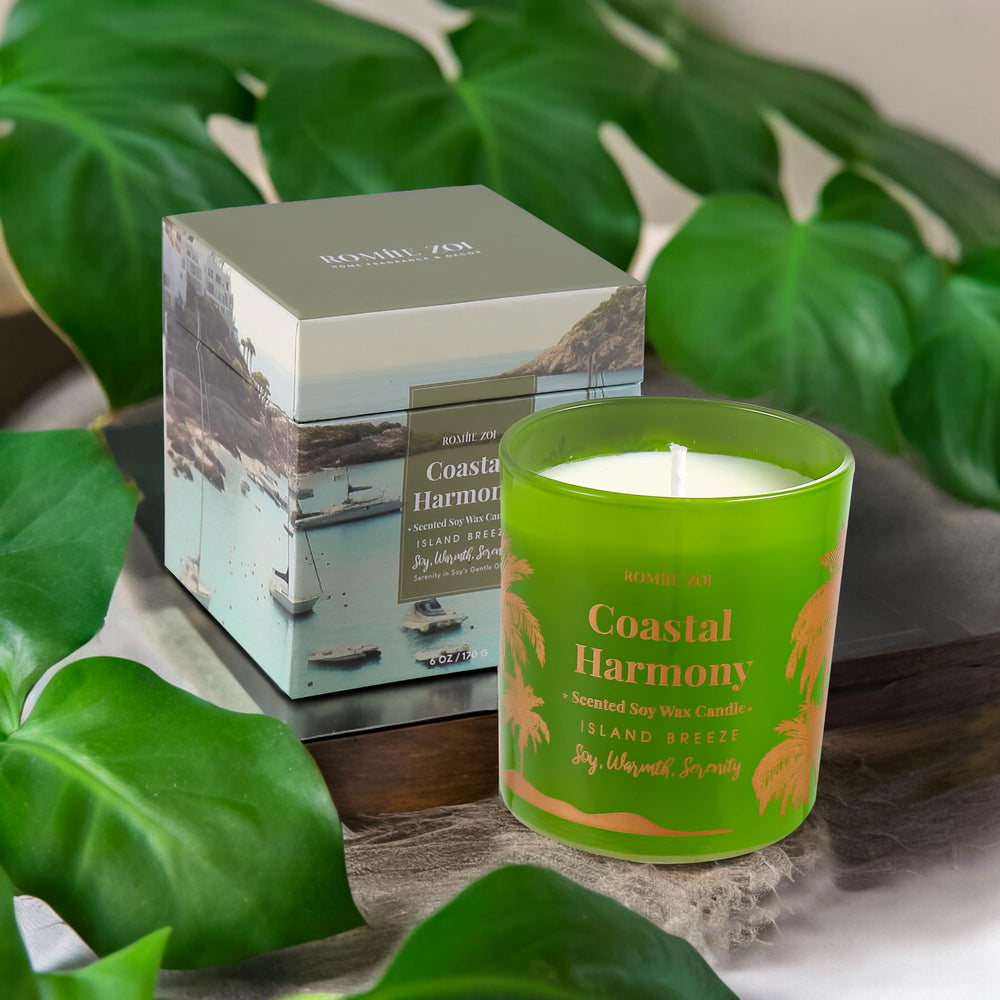 Island Breeze 6oz candle with clean burn and packaging