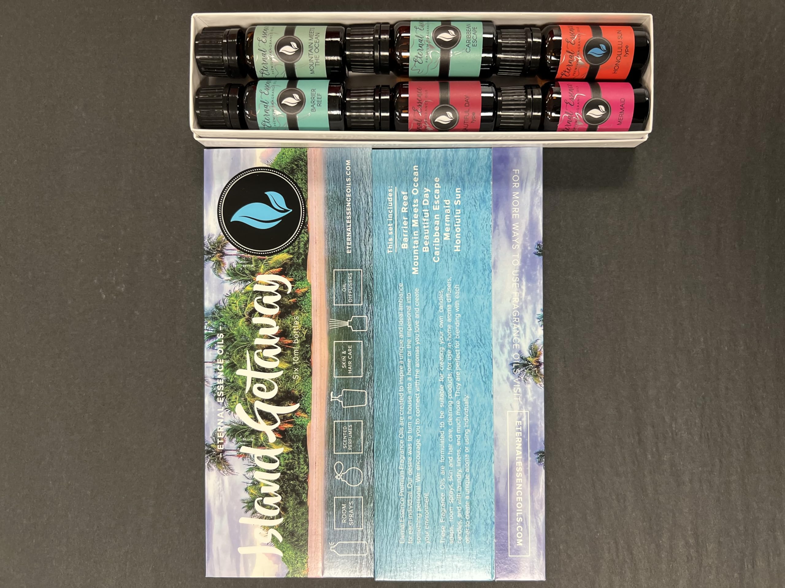 Gift-ready packaging for Island Getaway six-set