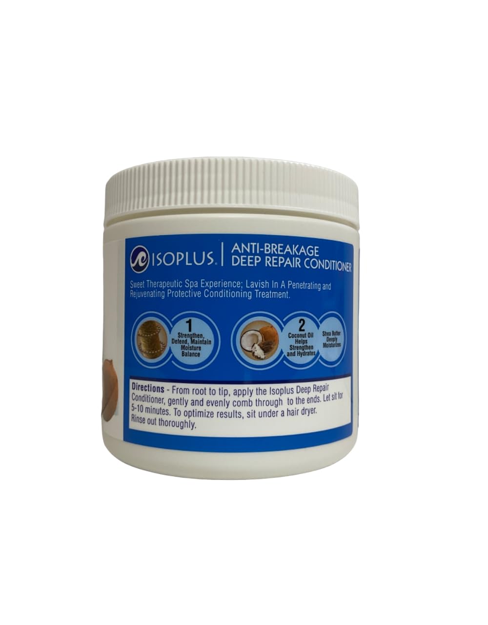 Isoplus Anti-Breakage Deep Repair label highlighting anti-breakage benefits