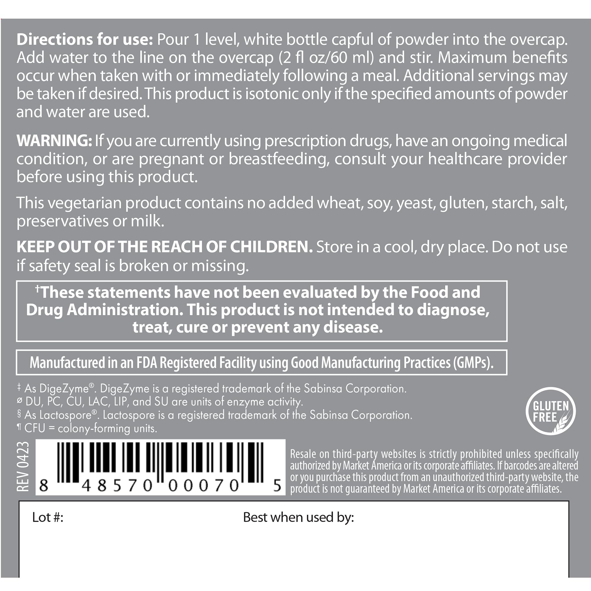 90-serving bottle packaging of Isotonix Digestive Enzymes with Probiotics