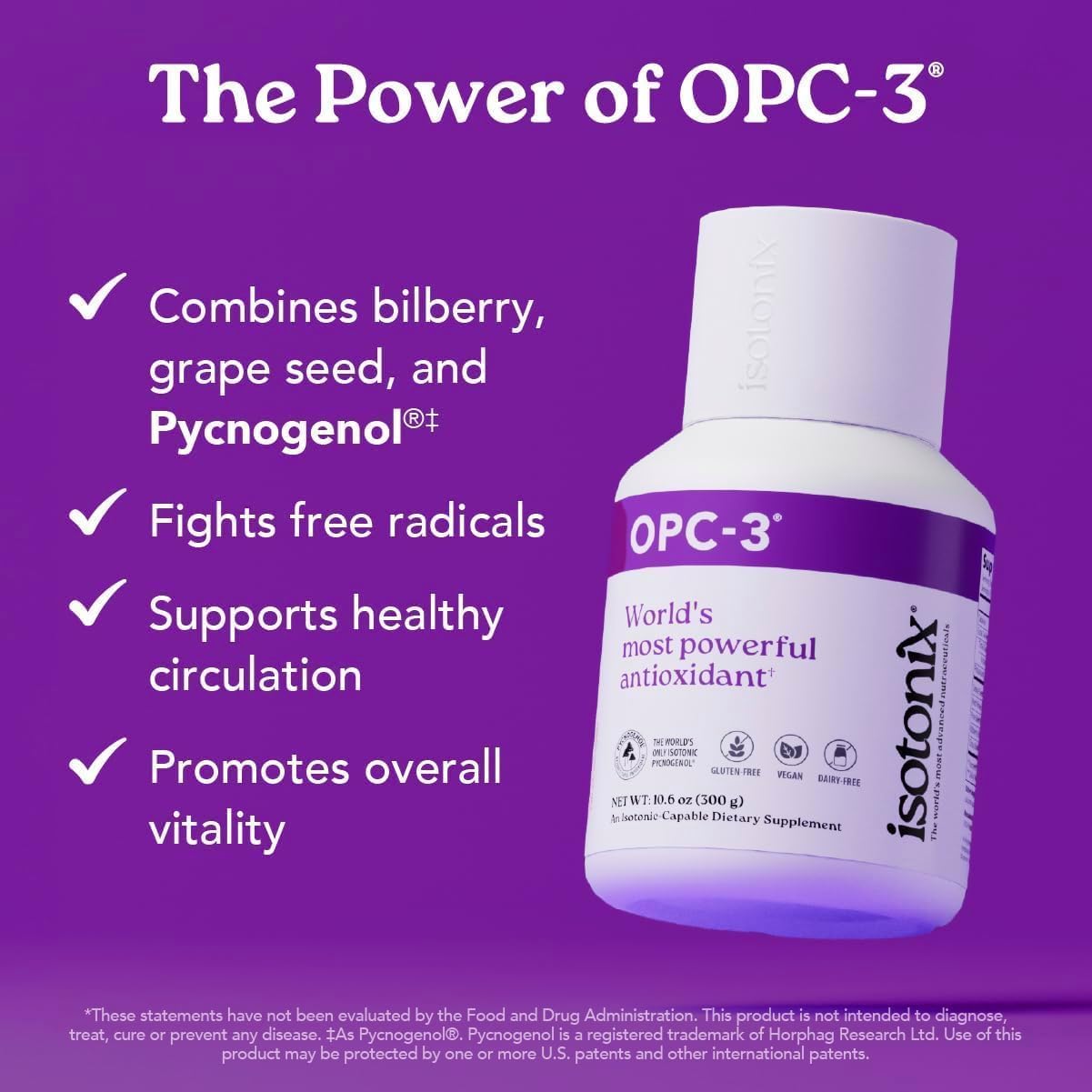 Isotonix OPC-3 cap dispensing into glass illustrating quick absorption