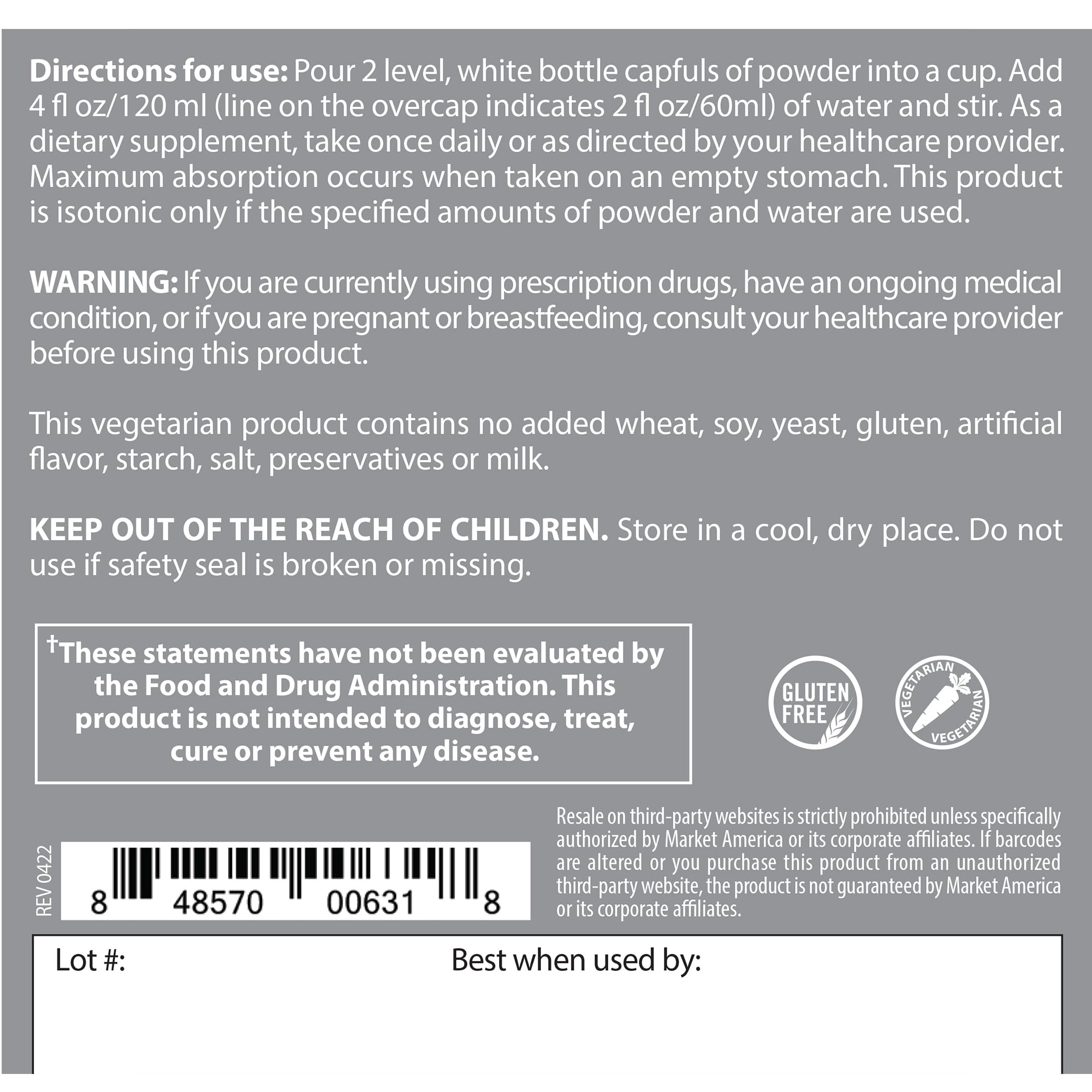 Isotonic powder formulation of OPC-3 Beauty Blend