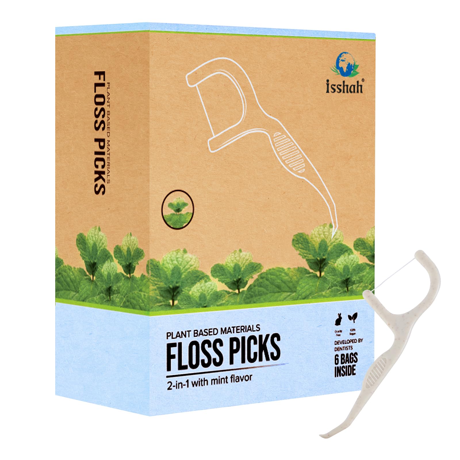 300-count Isshah floss picks package overview