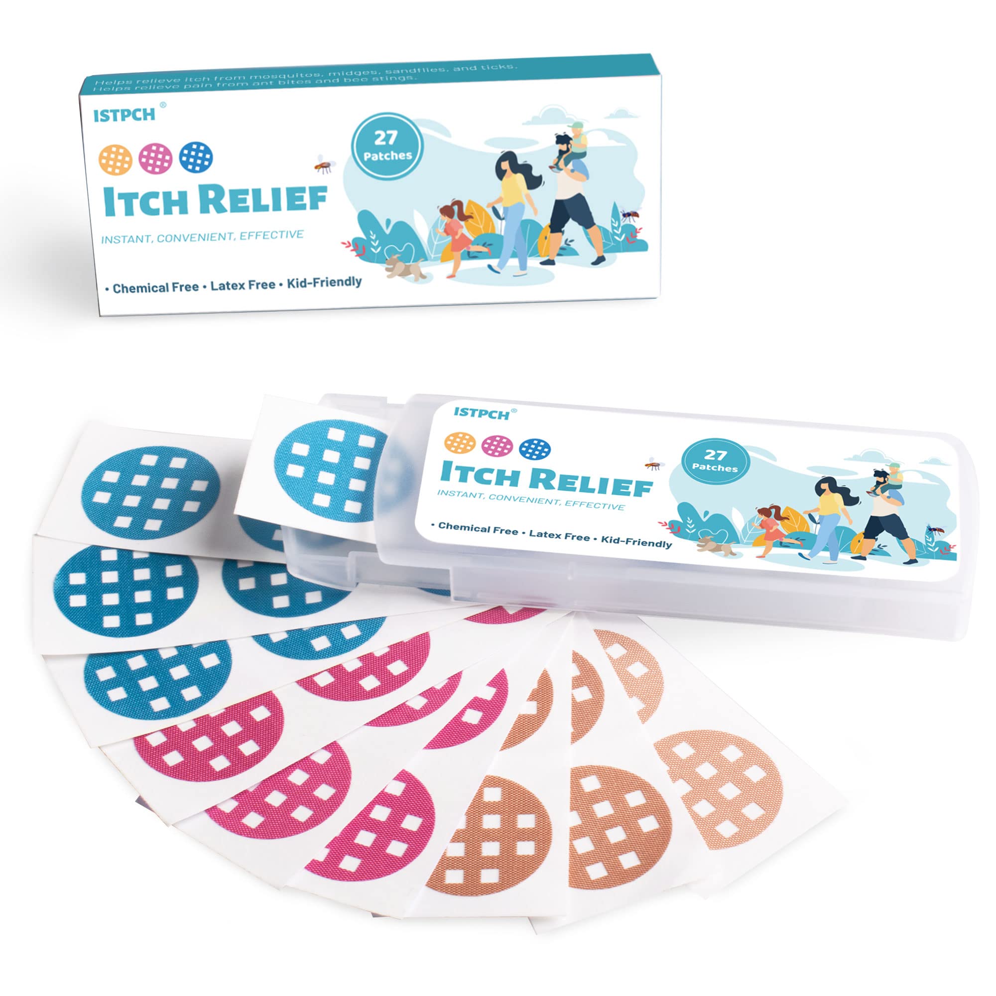 Istpch Itch Relief Patches kit front view for quick relief on the go