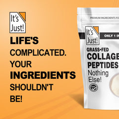 Nutrition facts and ingredients label for It's Just! Collagen Peptides