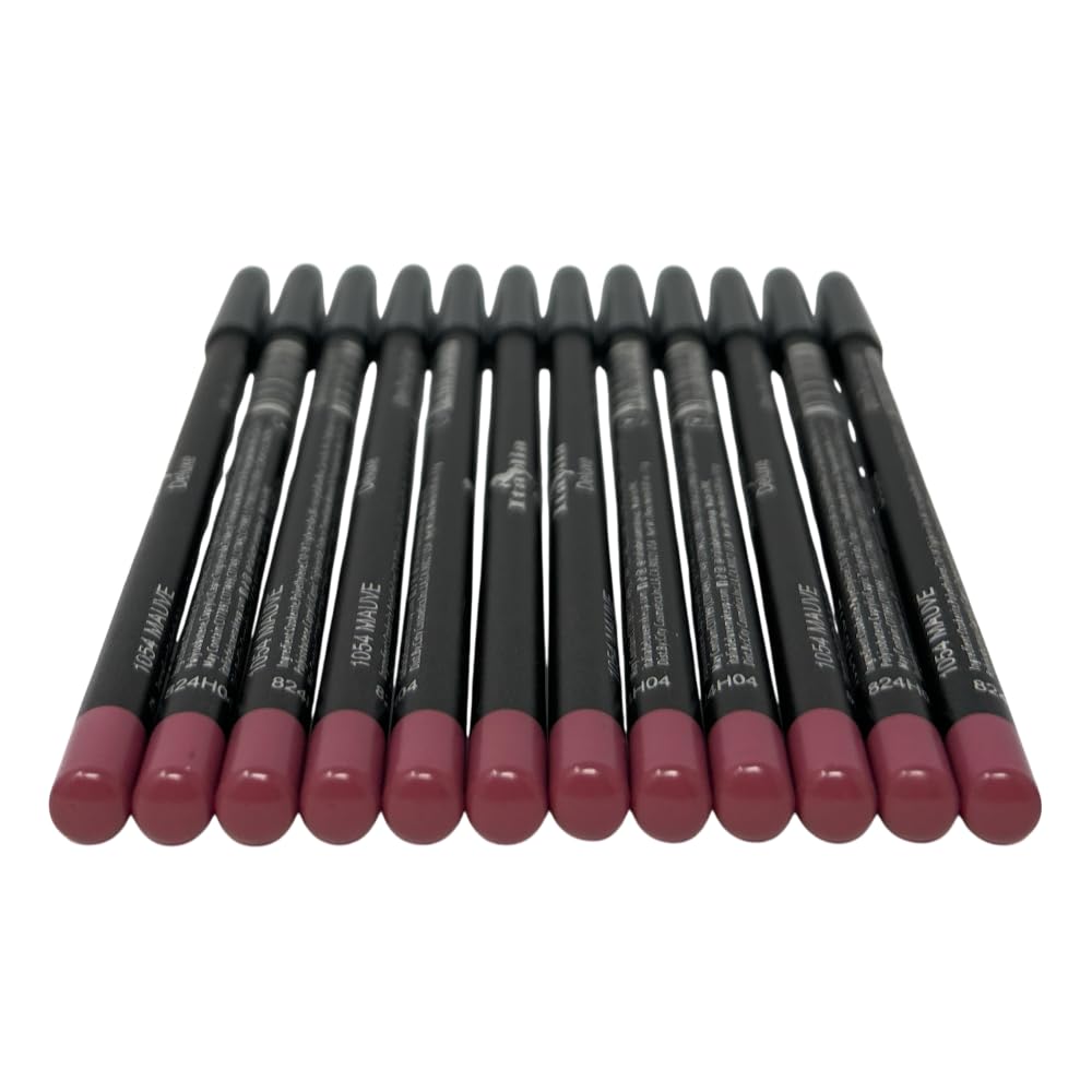 Italia-Deluxe lip liner 1054 Mauve swatches show rich color and precision.