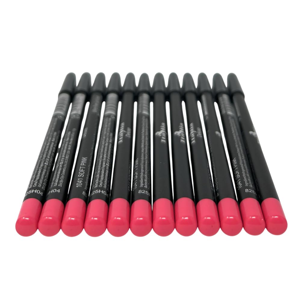 Italia-Deluxe Ultra Fine Lip Liner Soft Pink 1041 swatch shows creamy, long-lasting color.