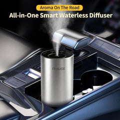 Diffuser nozzle with attached essential oil bottle