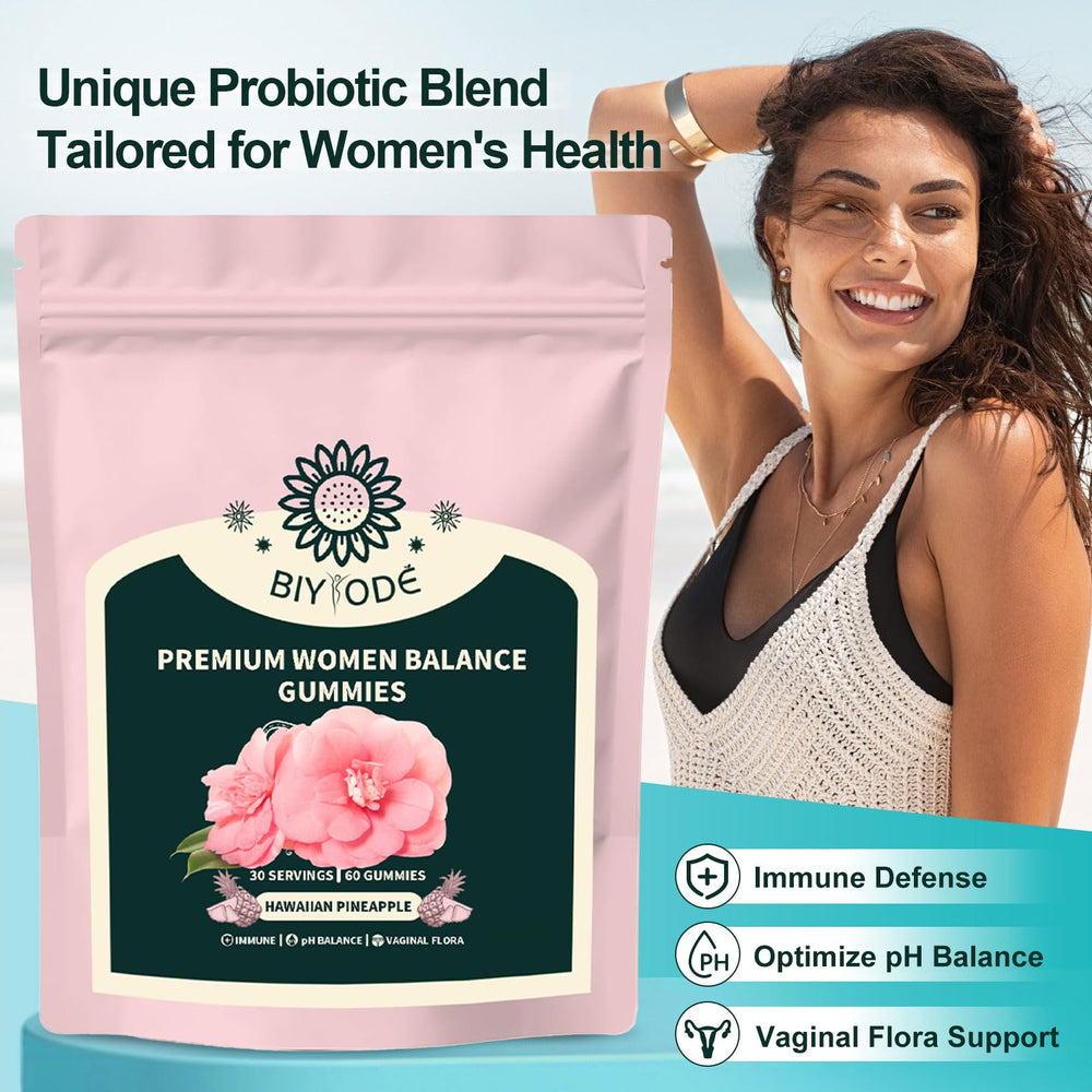 Infographic showing ingredients: Bacillus coagulans probiotic and pineapple powder