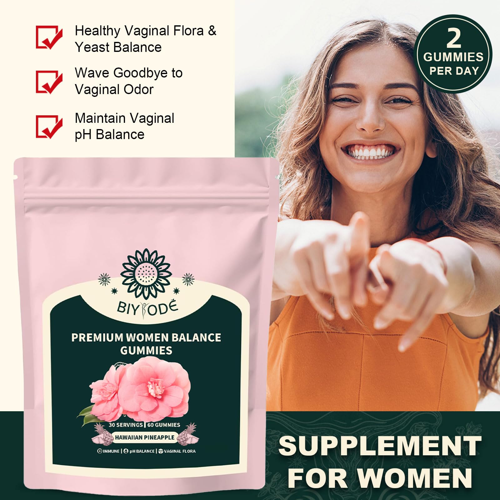Pineapple powder nutrition graphic for Itiban Balance Gummies