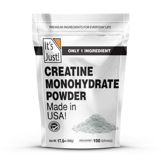 It's Just! Creatine Monohydrate Powder 500g bag — front view