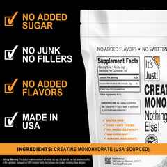 Scoop included with It's Just! Creatine Monohydrate Powder