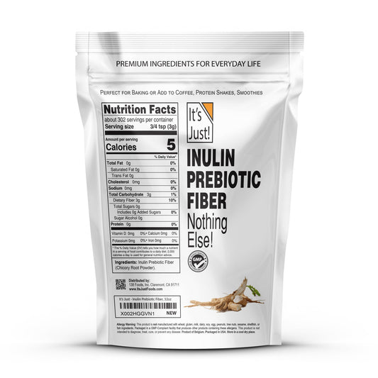 Close-up of water-soluble inulin powder derived from chicory root